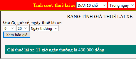 Thuê lái xe ngày thường